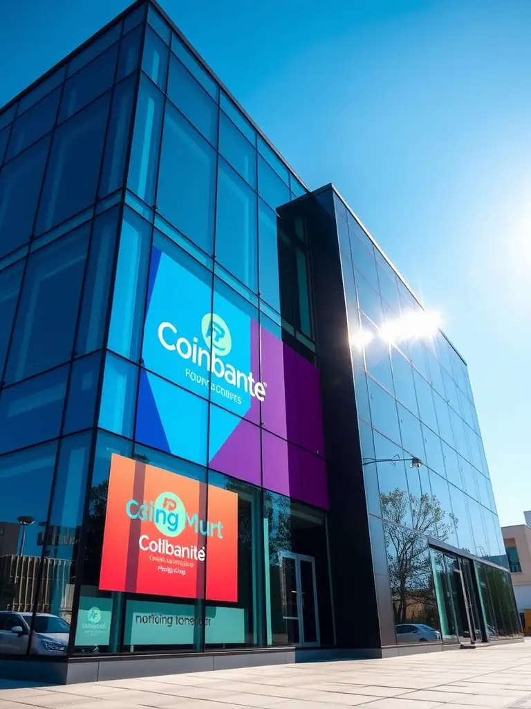 A sleek, modern LED sign integrated seamlessly into the facade of a contemporary office building, showcasing a professional and sophisticated aesthetic.